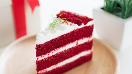 Strawberry red cake Dessert for relaxation timeの写真素材