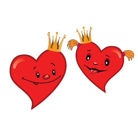 vector image of hearts, a boy and a girl, for postcards, greetingsのイラスト素材