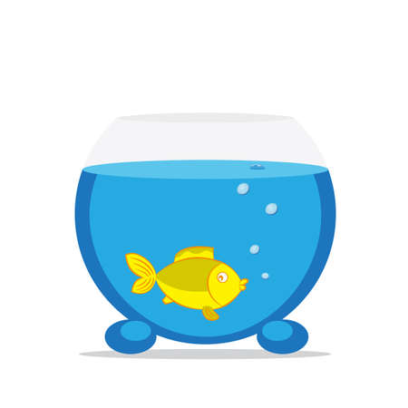 the aquarium floating fish in itのイラスト素材