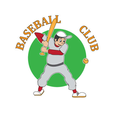 decal player with a baseball bat hits the ballのイラスト素材