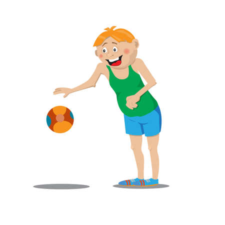Cartoon basketball player, illustration, flat designのイラスト素材
