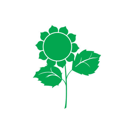 vector illustration of a sunflower on a white background.のイラスト素材