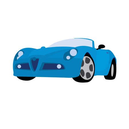 sport car blue. vector illustration of cartoonのイラスト素材