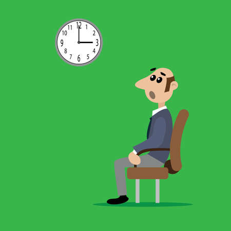 the person sitting on the chair.vector illustration of cartoonのイラスト素材