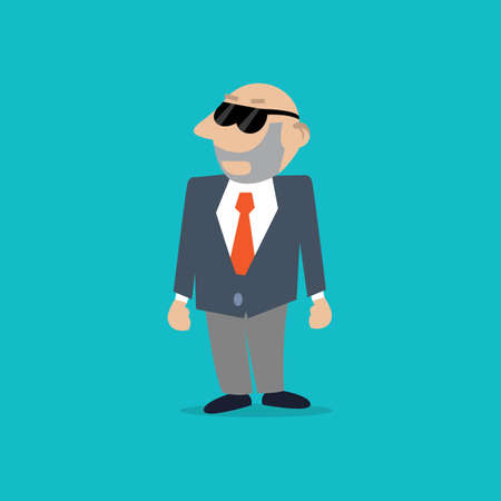 secret agent, spy, scout. vector illustration of cartoonのイラスト素材