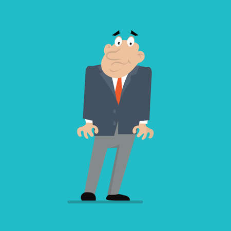 businessman. the emotions of fear, terror, surprise. vector illustration of cartoonのイラスト素材