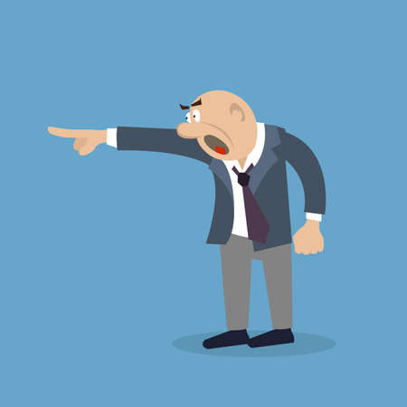angry businessman shouts. illustration of cartoonのイラスト素材