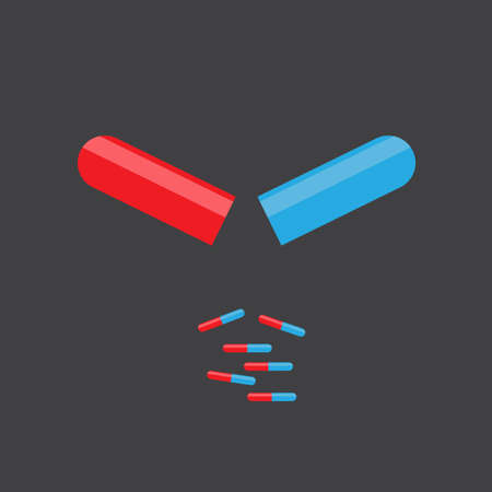 pills medical vector illustration on gray background isolatedのイラスト素材