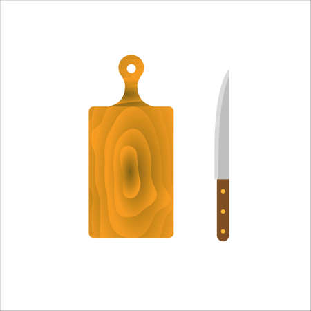 cutting Board and knife for design. vector illustrationのイラスト素材