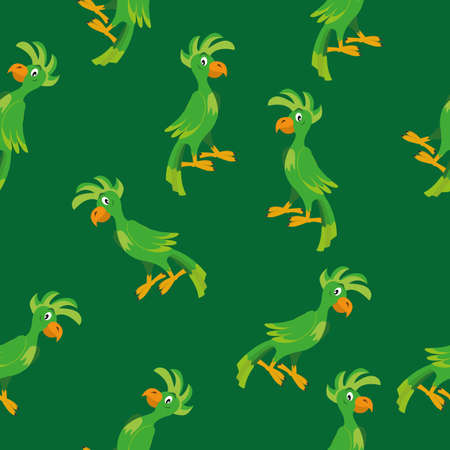 parrot green seamless pattern. vector illustrationのイラスト素材
