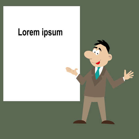 someone points to a Billboard. vector illustrationのイラスト素材