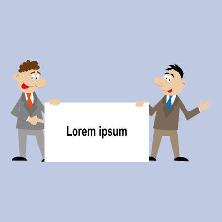 people carry an advertising banner vector illustrationのイラスト素材