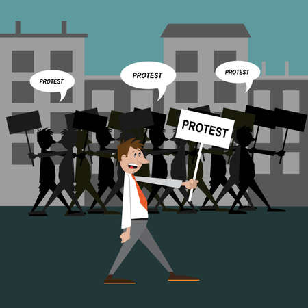 demonstration people protest. vector illustration