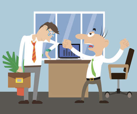 the Director scolds the employee. office life. vector illustrationのイラスト素材