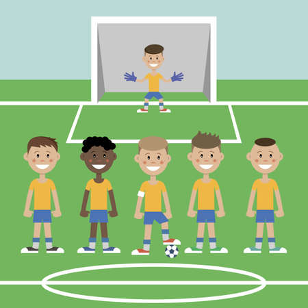 Children football teamのイラスト素材