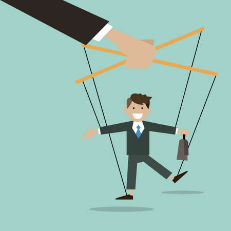 The business concept is the puppeteerのイラスト素材