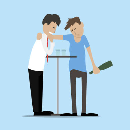 men drink at the tableのイラスト素材