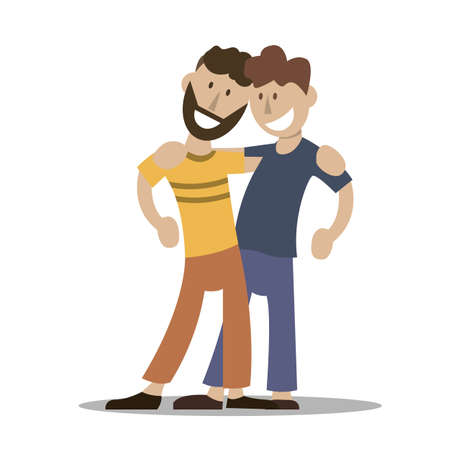 guys are huggingのイラスト素材