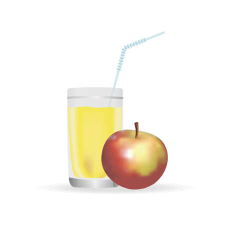 Apple Juice glass realisticの写真素材