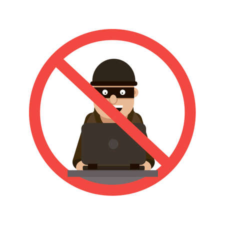 hacker hacking prohibited icon Vector illustration.のイラスト素材