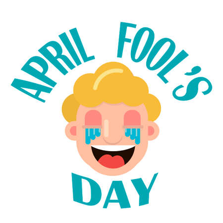 1 April Fool s Day. illustration of a smiling face.のイラスト素材