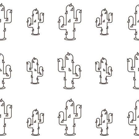 Seamless Pattern with Abstract Cactus on white Background. Texture for fabric, wrapping, textile, wallpaper, apparel. Vector illustration.のイラスト素材