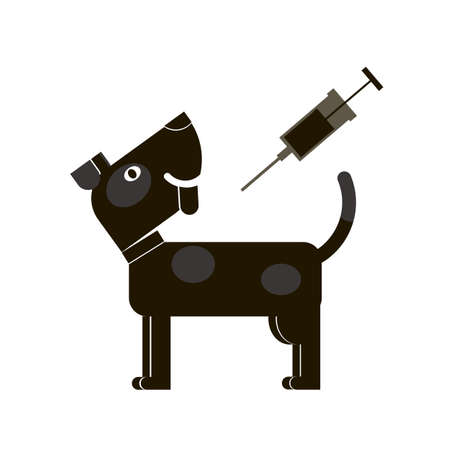dog vaccination illustrationの写真素材