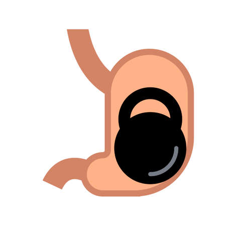 Heaviness in the stomach. Vector illustrationのイラスト素材