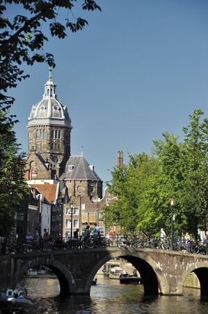 Amsterdam old city architectureのeditorial素材