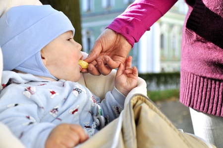 Mother feeding baby