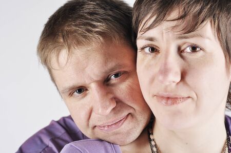 Portrait couple on white backgroundの写真素材