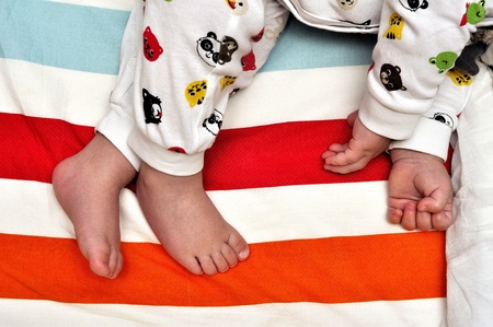 Hands and legs baby without full body viewの写真素材