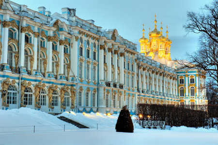 Catherine palace in Pushkin in winter time, Russiaの写真素材