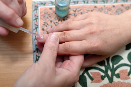 Technical execution of classical manicureの写真素材