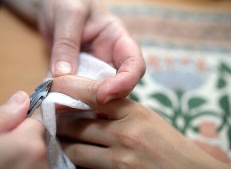 Technical execution of classical manicureの写真素材