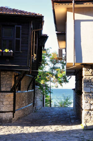 Street of the old town of Nesebar in Bulgaria