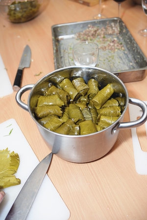 Dolma in a pan ready to preparationの写真素材