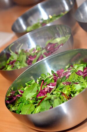 Salad with vegetables and greensの写真素材