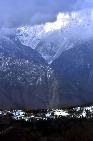 Winter mountain landscapeの写真素材