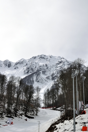 Slopes of ski resort Rosa Khutor in Sochi, Russiaの写真素材