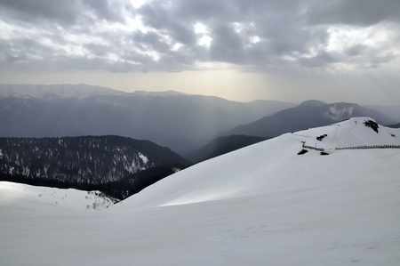Winter mountain landscapeの写真素材
