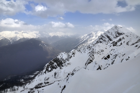 Winter mountain landscapeの写真素材