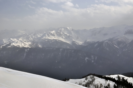 Winter mountain landscapeの写真素材