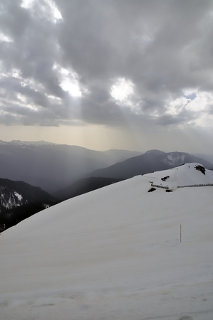 Winter mountain landscapeの写真素材