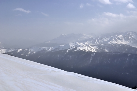 Winter mountain landscapeの写真素材