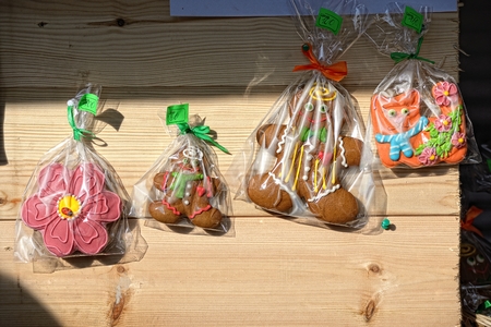 Gingerbreads on fair marketの写真素材