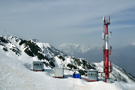 Weather station on the mountainの写真素材