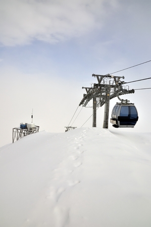 Cable Car railway in ski resort Sochi, Roza Khutorの写真素材