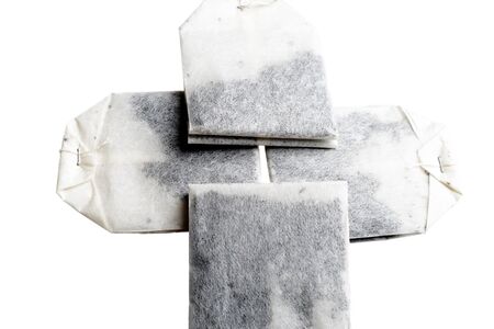 Teabag on white background isolatedの写真素材