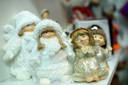 Small ceramic souvenirs toy angelsの写真素材